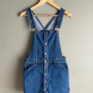 Madewell Blue Denim Button-Front Overall Dress Romper